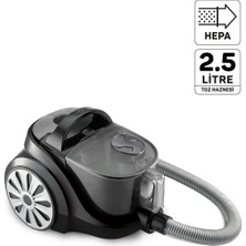 Arzum Felix FL493 Pegno Cyclone Filtreli Elektrikli Süpürgesi 899W, Hepa Filtre, 2,5 Lt Toz Haznesi, Gri