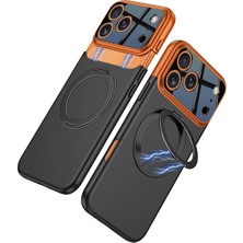 Ummeslem Apple iPhone 17 Pro Max Uyumlu Kılıf M-Safe Şarj 360 Derece Standlı Çift Parçalı Torino Kapak