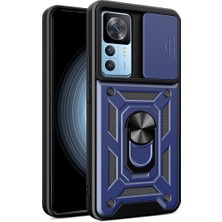 Xiaomi Mi 12T Cep Telefonu Için Uyumlu Kılıf Magnetik Standlı Kamera Korumalı Sürgülü Tank Kapak