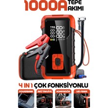 Enshall Şarjlı Akü Takviye Cihazı Auhma Powerbank Özellikli Acil Durum Ateşleyici + Kompresör