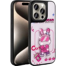 Ahlttiba Apple iPhone 15 Pro Max Için Uyumlu Kılıf Parlayan Kabartmalı Ikonik Figürlü Amas Silikon Kapak