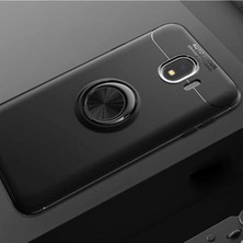 Samsung Galaxy J4 Için Uyumlu Kılıf Dönebilen Yüzüklü Standlı Silikon Kamera Korumalı Kapak