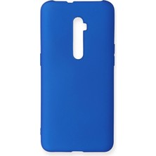Ahlttiba Oppo Reno 10X Için Uyumlu Kılıf Yumuaşk Renkli Esnek Premium Rubber Silikon - Mavi