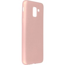 Ummeslem Samsung Galaxy J6 Için Uyumlu Kılıf Yumuaşk Renkli Esnek Premium Rubber Silikon - Rose Gold
