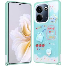 Ummeslem Tecno Camon 20 Için Uyumlu Kılıf Parlayan Simli Kabartma Figürlü Cevze Kapak