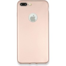 Ahlttiba Iphone 7 Plus Uyumlu Kılıf Yumuaşk Renkli Esnek Premium Rubber Silikon - Rose Gold