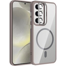 Ahlttiba Samsung Galaxy S24 Telefonu Için Uyumlu Kılıf Standlı Lens Hediyeli M-Safe Şarj Özellikli Etro Kapak