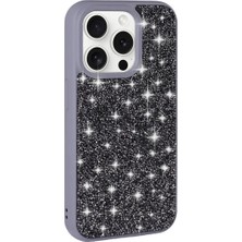 Ahlttiba Apple iPhone 15 Pro Kılıf Parlak Taşlı Tasarım Cep Telefonu Için Uyumlu Kapak Pırlanta Kapak