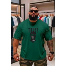 Punix Punıx Özel Tasarım Trust Baskılı Ter Tutmayan Yazlık Erkek Bıg Sıze Battal T-Shırt