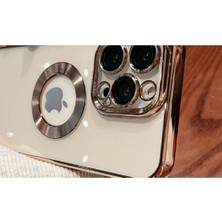 Ahlttiba Apple iPhone 14 Plus Için Uyumlu Kılıf Elma Logosunu Gösteren Kamera Lensi Korumalı Omega Kapak