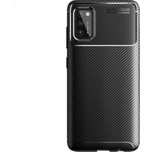 Samsung Galaxy A02S Için Uyumlu Kılıf Karbon Tasarımlı Slim Kamera Lensini Korumalı Kapak