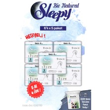 Sleepy 5 Al 4 Öde Bio Natural Gece 6'lı Ped ve Rosıe
