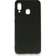 Samsung Galaxy A30 Için Uyumlu Kılıf Yumuaşk Renkli Esnek Premium Rubber Silikon - Siyah