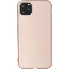 Iphone 11 Pro Max Için Uyumlu Kılıf Yumuaşk Renkli Esnek Premium Rubber Silikon - Rose Gold