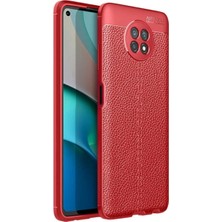 Ahlttiba Xiaomi Redmi Note 9t Için Uyumlu Ultra Koruma Deri Görünümlü Silikon Yüzey Kılıf Niss Kapak
