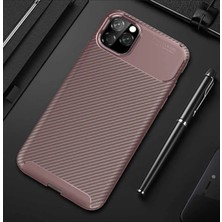 Apple Iphone 11 Pro Için Uyumlu Kılıf Karbon Tasarımlı Slim Kamera Lensini Korumalı Kapak