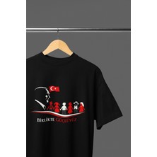 Ontunew 23 Nisan Baskılı Bisiklet Yaka Pamuklu Kısa Kollu Erkek ve Kız Çocuk Tişört