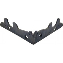 Marsilyan Antika Tarz Dekoratif Pirinç Lale Köşe Gönye - Yan, 105X105 Mm, Oksit