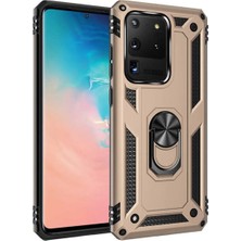 Samsung Galaxy S20 Ultra Kılıf Ultra Koruma Darbe Emici Tank Sağlam Çok Saglam Silikon Kapak-Gold