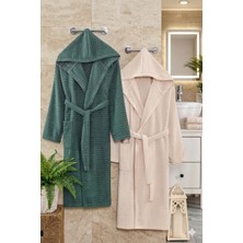 Double Bathrobe  Kapüşonlu Oversize Bornoz Seti / Unısex