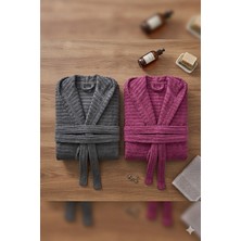 Double Bathrobe  Kapüşonlu Oversize Bornoz Seti / Unısex