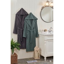 Double Bathrobe  Kapüşonlu Oversize Bornoz Seti / Unısex