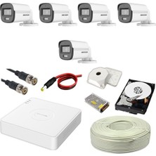Hikvision Hıkvısıon Colorvu 5li 2mp Set Gece Renkli Sesli Görüntü 1 Tb HDD
