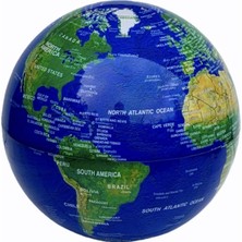 Marsilyan 360 Derece Dönen LED Işıklı Mavi Dünya Küresi