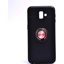 Samsung Galaxy J6 Plus Için Uyumlu Kılıf Dönebilen Yüzüklü Standlı Silikon Kapak