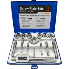 Beyaz Kılavuz Pafta Takımı Inc #OK35 1/4 - 3/4 16 Parça