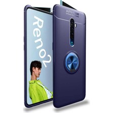 Ahlttiba Oppo Reno 2z Uyumlu Cep Telefonu Için Dönebilen Yüzüklü Standlı Silikon Ravel Kapak