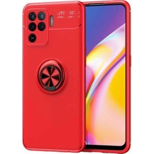 Ahlttiba Oppo Reno 5 Lite Uyumlu Cep Telefonu Için Dönebilen Yüzüklü Standlı Silikon Ravel Kapak