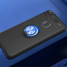 Huawei P10 Lite Uyumlu Cep Telefonu Için Dönebilen Yüzüklü Standlı Silikon Ravel Kapak