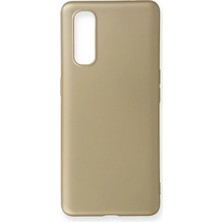 Ummeslem Oppo Find X2 Için Uyumlu Kılıf Yumuaşk Renkli Esnek Premium Rubber Silikon - Gold