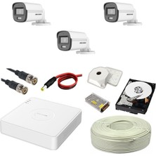 Hikvision Hıkvısıon Colorvu 3lü 2mp Set Gece Renkli Sesli Görüntü 1tb HDD