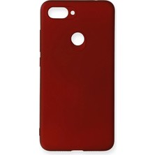 Xiaomi Mi 8 Lite Için Uyumlu Kılıf Yumuaşk Renkli Esnek Premium Rubber Silikon - Bordo