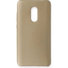 Ahlttiba Xiaomi Redmi Note 4 Için Uyumlu Kılıf Yumuaşk Renkli Esnek Premium Rubber Silikon - Gold