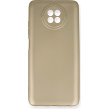 Ahlttiba Xiaomi Redmi Note 9 5g Için Uyumlu Kılıf Yumuaşk Renkli Esnek Premium Rubber Silikon - Gold