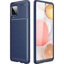 Ahlttiba Samsung Galaxy A12  Uyumlu Cep Telefonu Için Kılıf Karbon Tasarım Negro Kapak