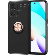 Ahlttiba Xiaomi Redmi 10 Uyumlu Cep Telefonu Için Dönebilen Yüzüklü Standlı Silikon Ravel Kapak