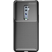 Ahlttiba Oppo Reno 10X Zoom Için Uyumlu Kılıf Karbon Tasarımlı Slim Kamera Lensini Korumalı Kapak