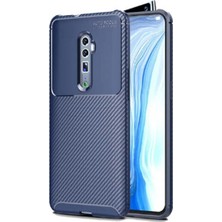 Ahlttiba Oppo Reno 10X Zoom Için Uyumlu Kılıf Karbon Tasarımlı Slim Kamera Lensini Korumalı Kapak