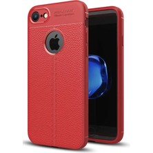 Iphone 8 Uyumlu Ultra Koruma Deri Görünümlü Silikon Yüzey Niss Kapak