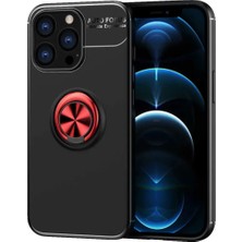 Ummeslem Iphone 13 Pro Max Uyumlu Cep Telefonu Için Dönebilen Yüzüklü Standlı Silikon Ravel Kapak