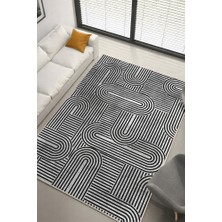 Lioara Home Modern Geometrik Çizgili Dijital Baskılı Halı – Modern, Kaymaz Taban, Salon & Oturma Odası Için Halı