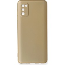 Ahlttiba Samsung Galaxy A41 Için Uyumlu Kılıf Yumuaşk Renkli Esnek Premium Rubber Silikon - Gold