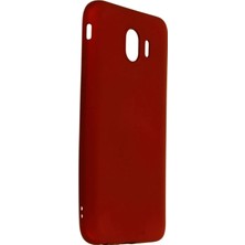 Ahlttiba Samsung Galaxy J4 Için Uyumlu Kılıf Yumuaşk Renkli Esnek Premium Rubber Silikon - Bordo