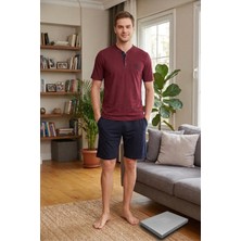 D'S Damat D’s Damat Çeyizlik Premium Modal Şort Takım  Boxer Atlet Kutulu Set | 3’lü Çorap Hediyeli Bordo