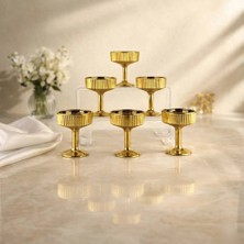 Rova Tr Lüks Titanyum Kaplama Cam Lokumluk - Küçük Boy Kahve Yanı - Hediyelik