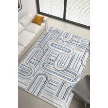 Lioara Home Modern Geometrik Çizgili Dijital Baskılı Halı – Modern, Kaymaz Taban, Salon & Oturma Odası Için Halı